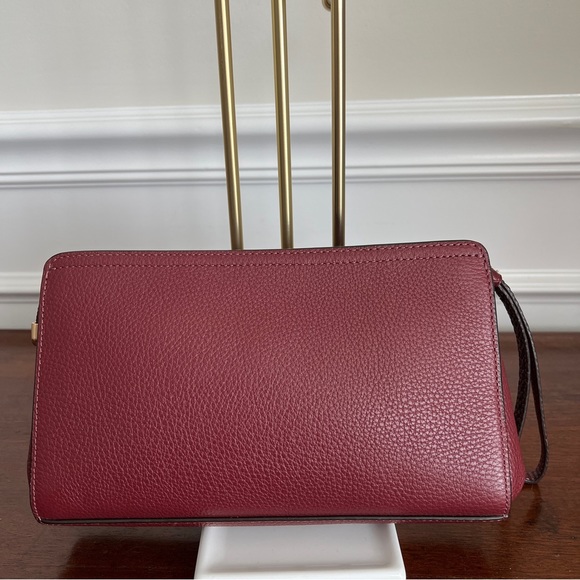 Coach Wristlet Clutch Crocodile-Embossed Leather Wine Preloved - Picture 6 of 13